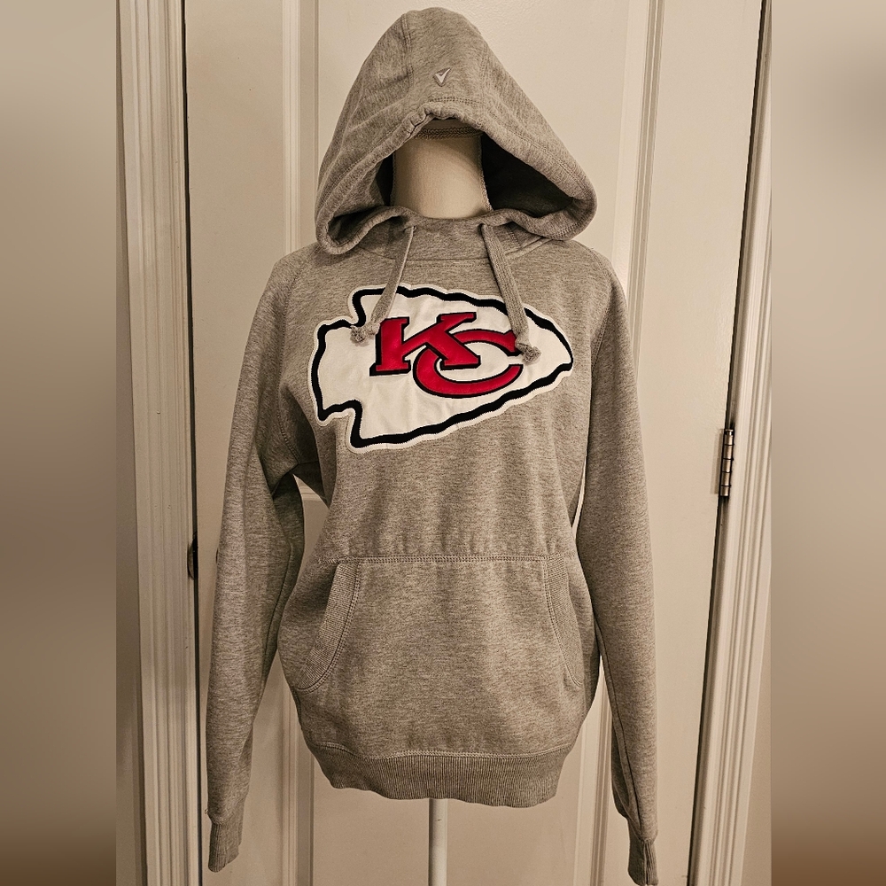 Antigua Kansas City Chiefs Gray Sweatshirt Hoodie size Large